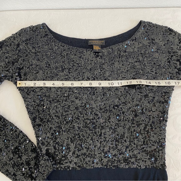 Donna Karan Hand Sequined Black Knit Bodysuit - Picture 3 of 7